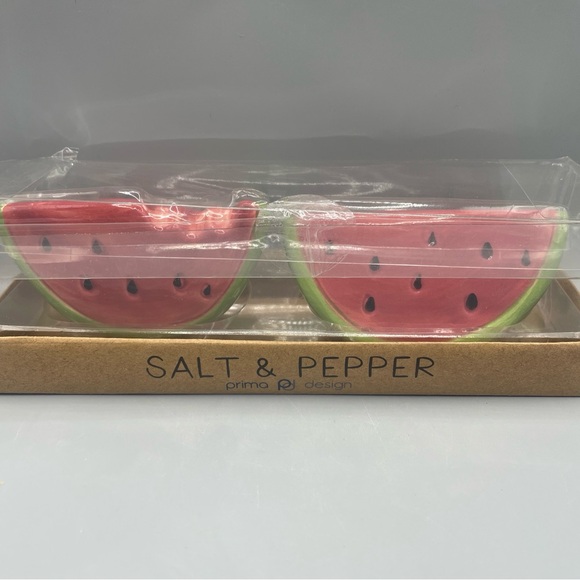 Prima Design Summer WATERMELON SLICE Salt And Pepper Shaker Set NEW - Picture 3 of 3